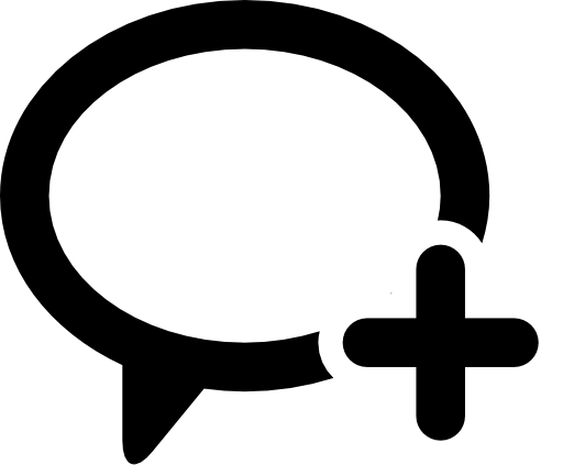 Add with cloud-shaped dialogue symbol