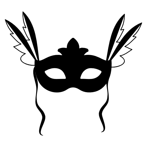 Carnival mask with feathers at both sides