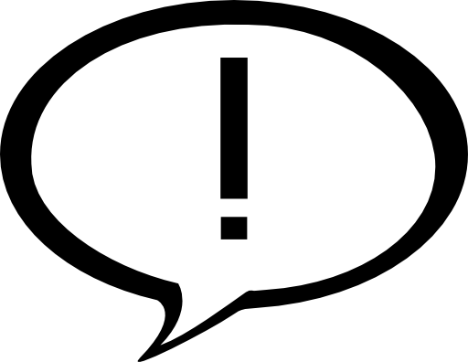 Exclamation mark in a speech bubble