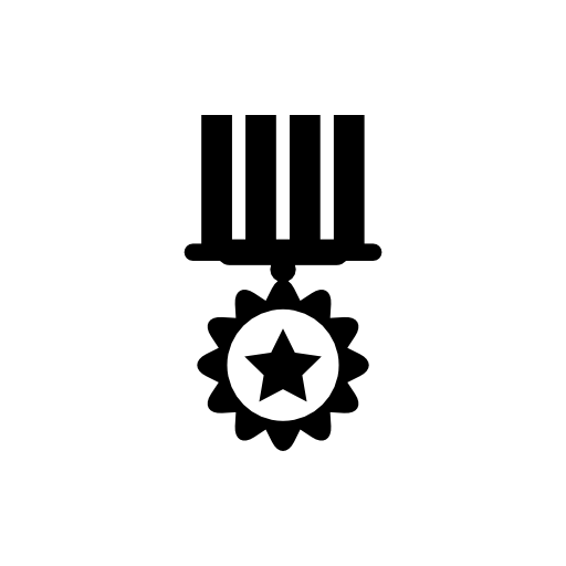 Star medal with ribbon