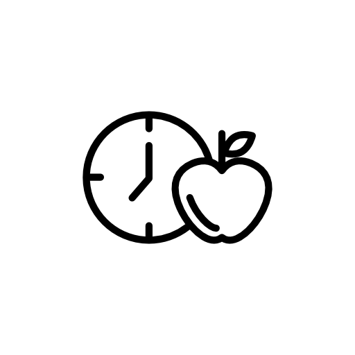 Clock beside apple