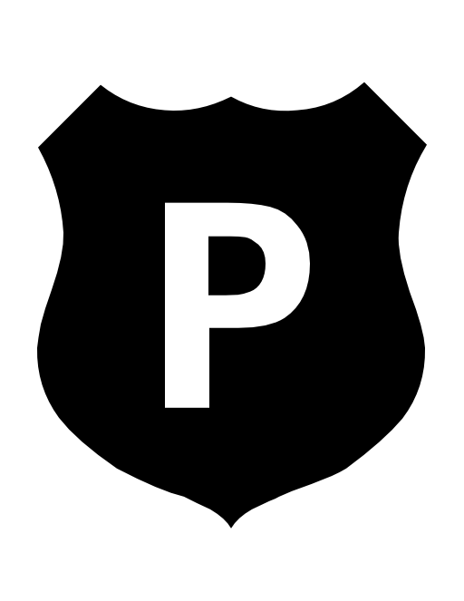 Shield with police p letter