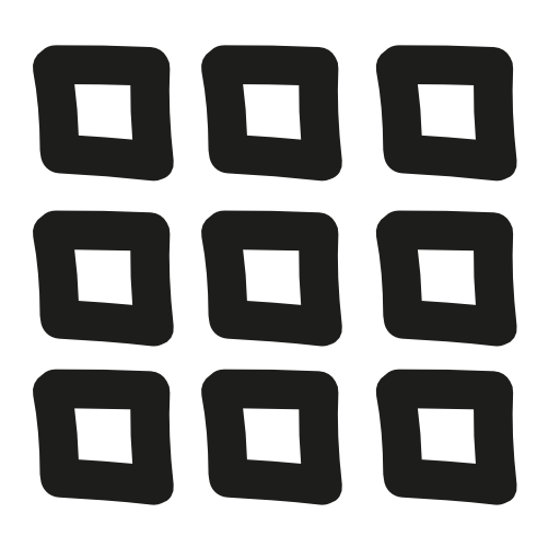 Mosaic of nine square tiles hand drawn symbol