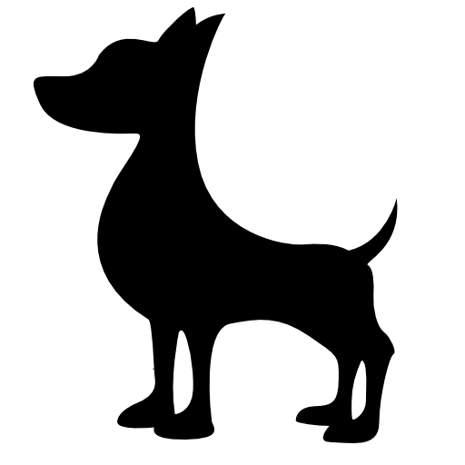 Black dog silhouette