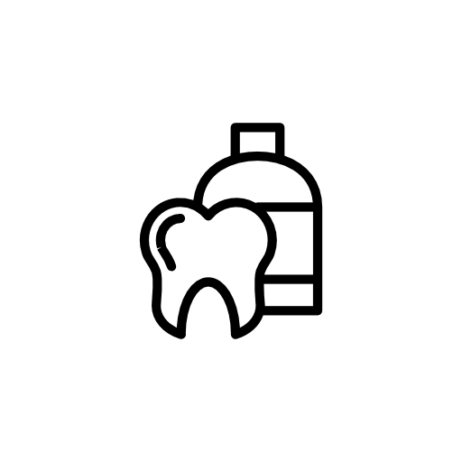 Tooth with mouthwash