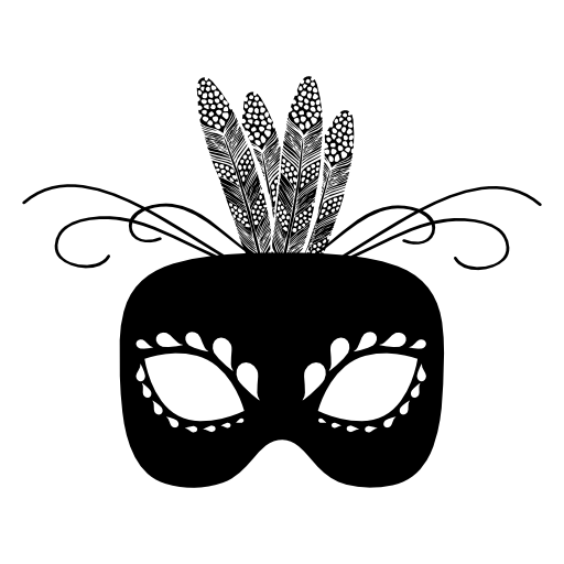 Carnival mask with feathers ornament