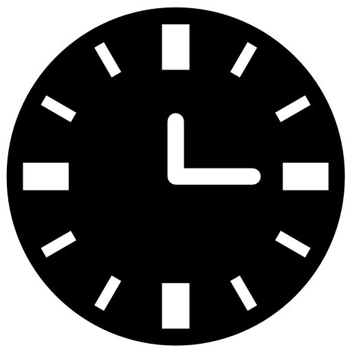 Clock black background with white details