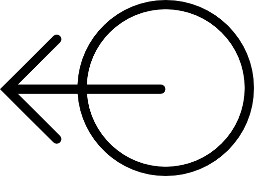 Arrow pointing left from a circle outline