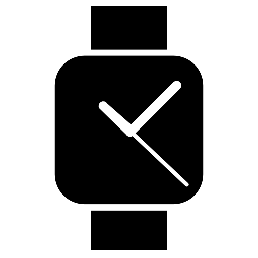 Square wristwatch with white details