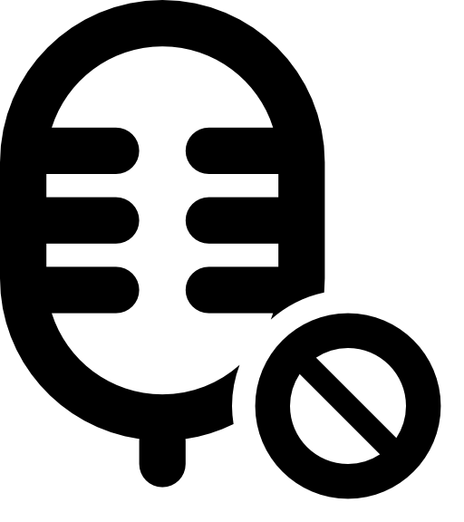 Microphone with mute symbol