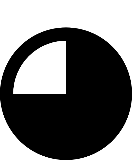Three-fourth filled circle