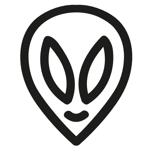 Alien hand drawn head outline