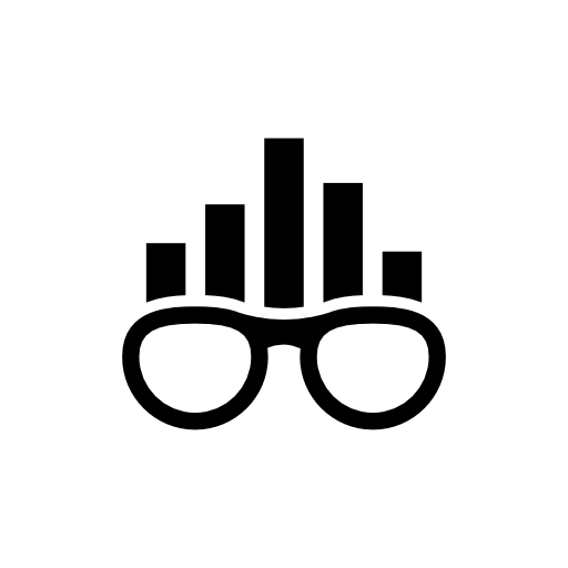 Smart rank symbol of eyeglasses with bars graphic