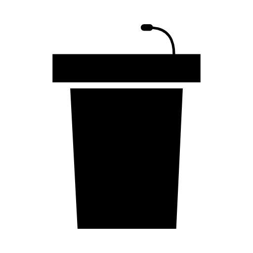 Lectern with microphone