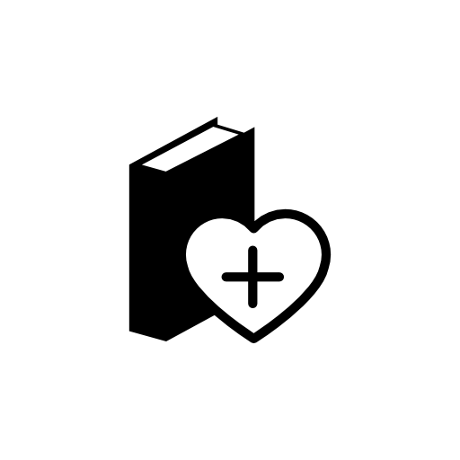 A heart beside the book