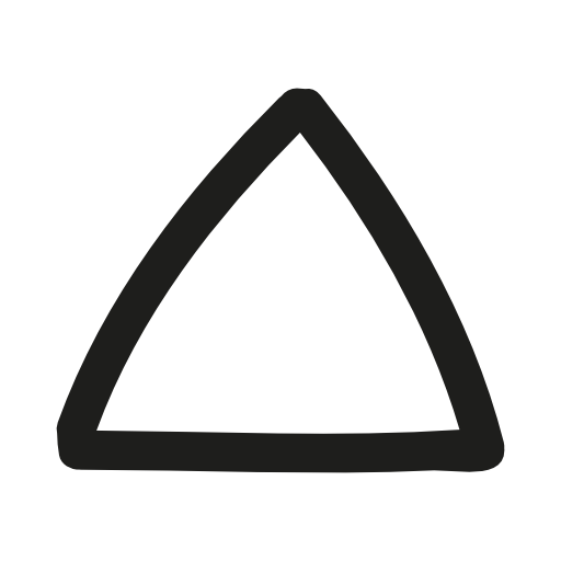 Up arrow triangle hand drawn outline