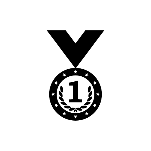 Medal variant with wreath and number 1 symbol