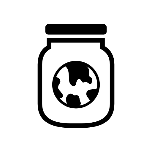 Earth in a glass jar