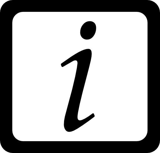 Italic letter symbol in a rounded square