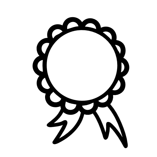 Badge pennant of circular shape with ribbon