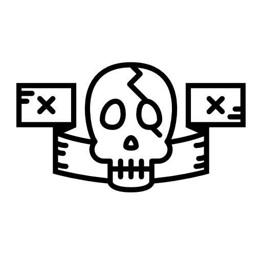 Skull with ribbon