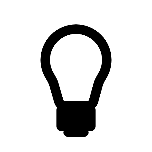 Light bulb outline with black base