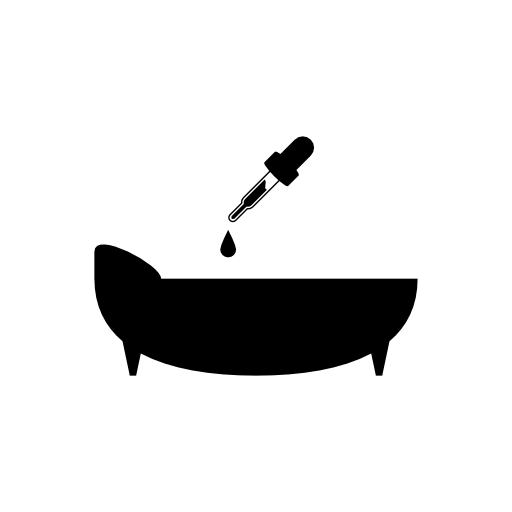 Essential oil drops in bathtub for relaxation bath