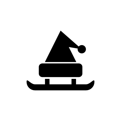 Christmas Santa Claus bonnet on a sled