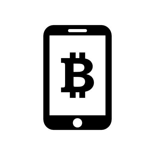 Bitcoin symbol on mobile phone screen