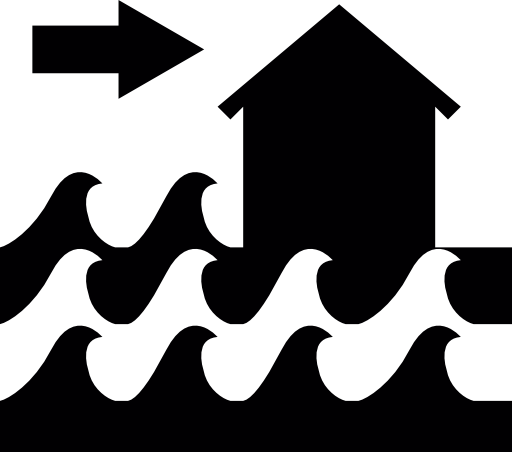 Flood danger for a house beside the sea