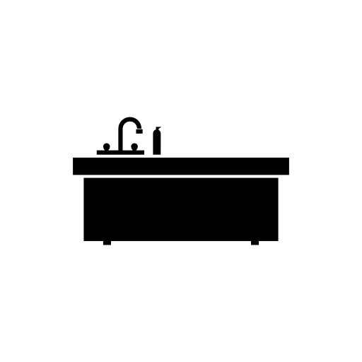 Kitchen sink with faucet silhouette