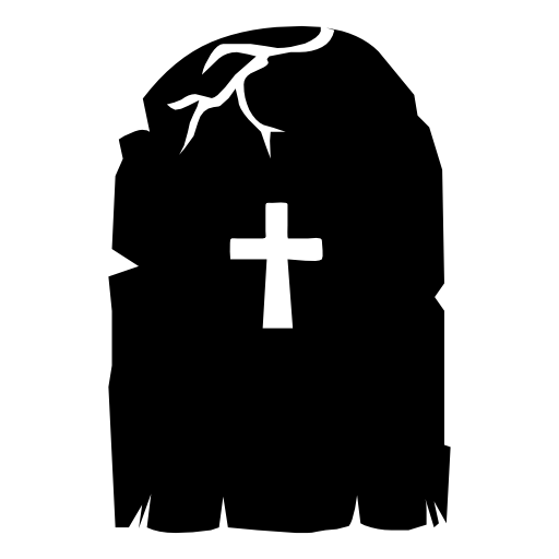 Cross on a creepy headstone for Halloween