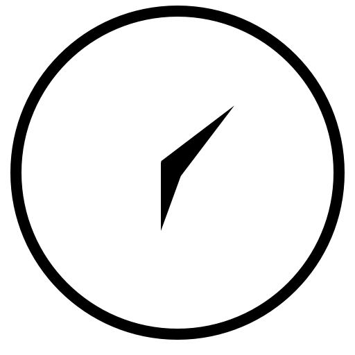 Round clock with thin outline