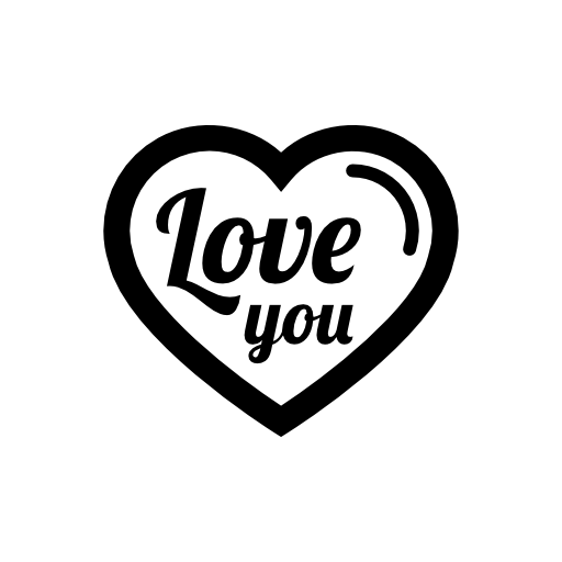 Heart with text Love you inside