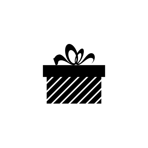 Giftbox with stripes and ribbon