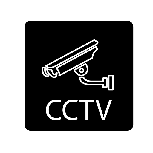 Surveillance video camera and cctv letters in a square