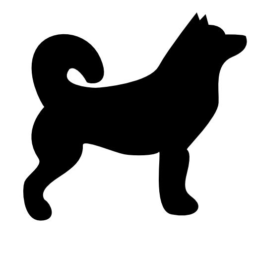 Dog side silhouette with curled tail