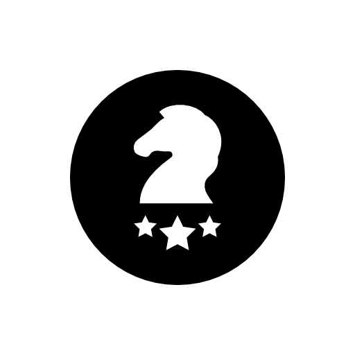 Horse head logo with three stars