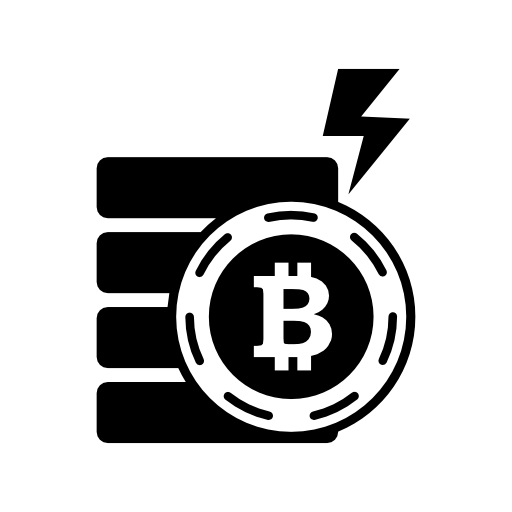 Bitcoin electric symbol with a bolt shape