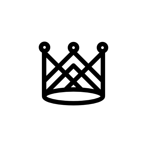 Royal crown of lines with dots