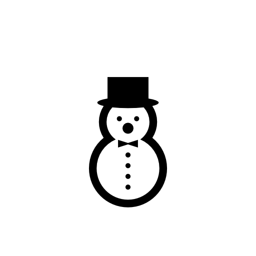 Snowman with elegant hat and a bow