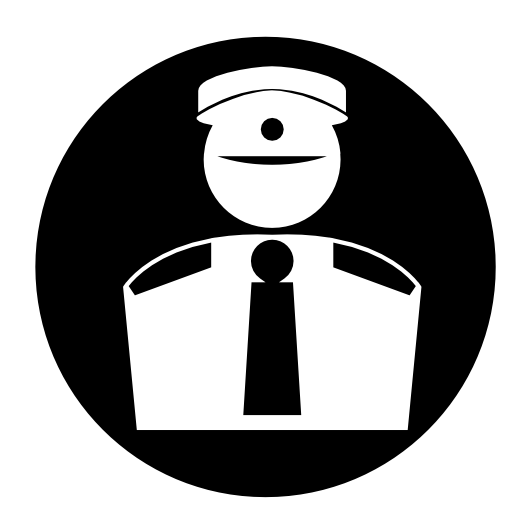 Surveillance character in a circle