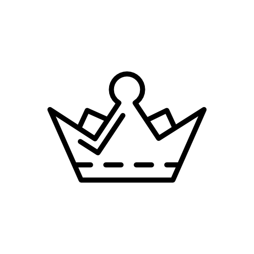 Royal crown outline with broken lines