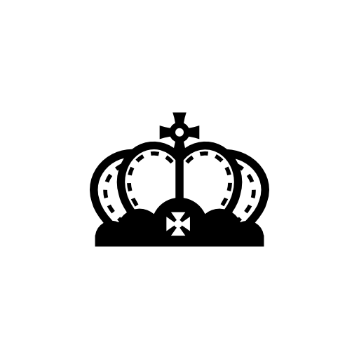 Royal rounded crown with cross and studs