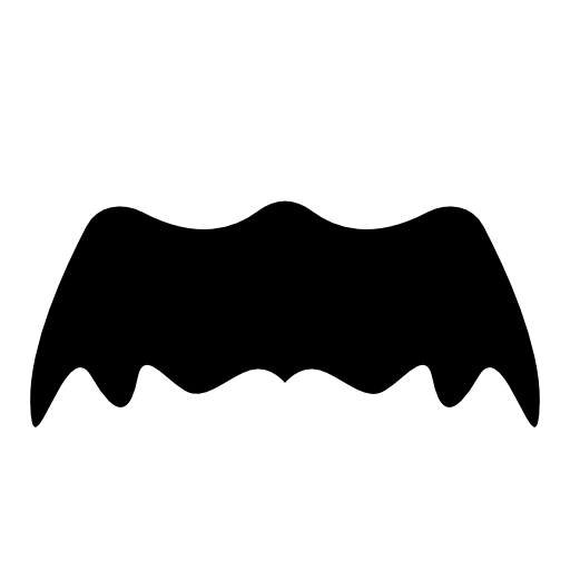 Irregular shaped moustache