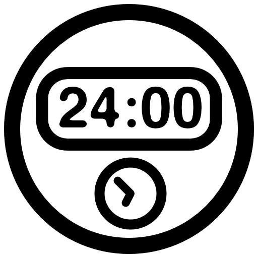 24 hours on a round clock