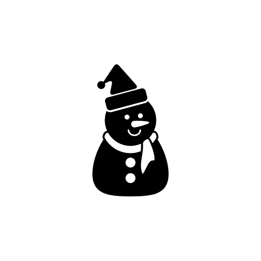 Christmas black snowman with bonnet and scarf