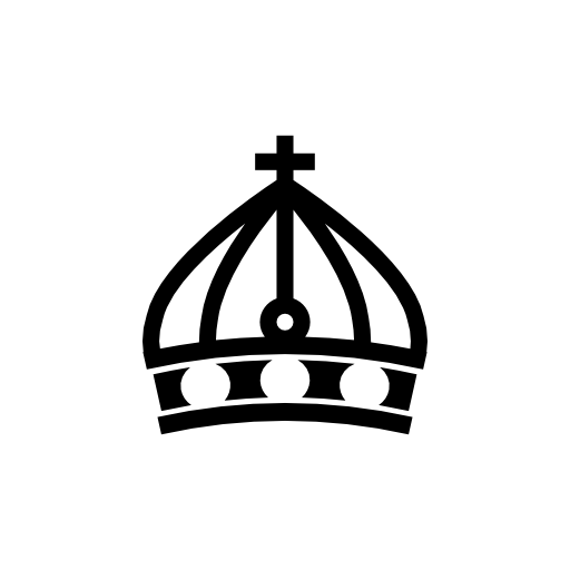 Royal crown with a cross on top