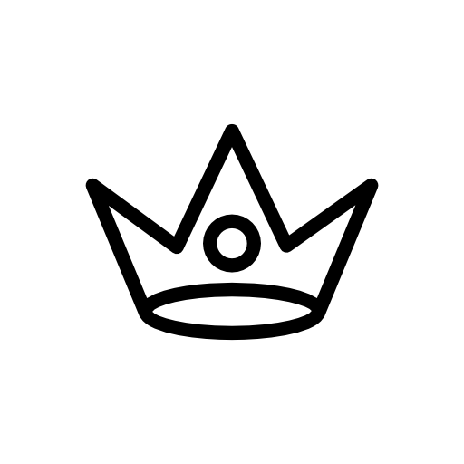 Royal crown outline variant with circle shape