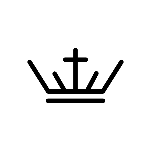 Royal crown made up of lines and cross